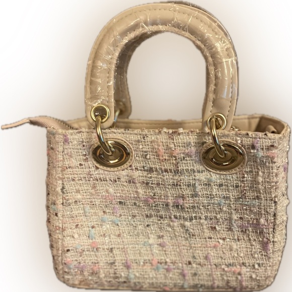 Beige Tweed Mini Handbag - Picture 1 of 7